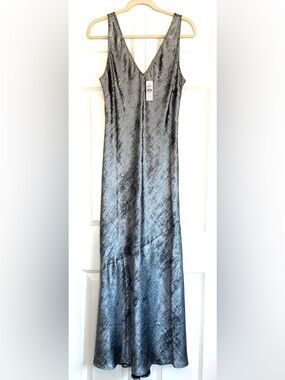 Loft Silver Metallic Slip Dress